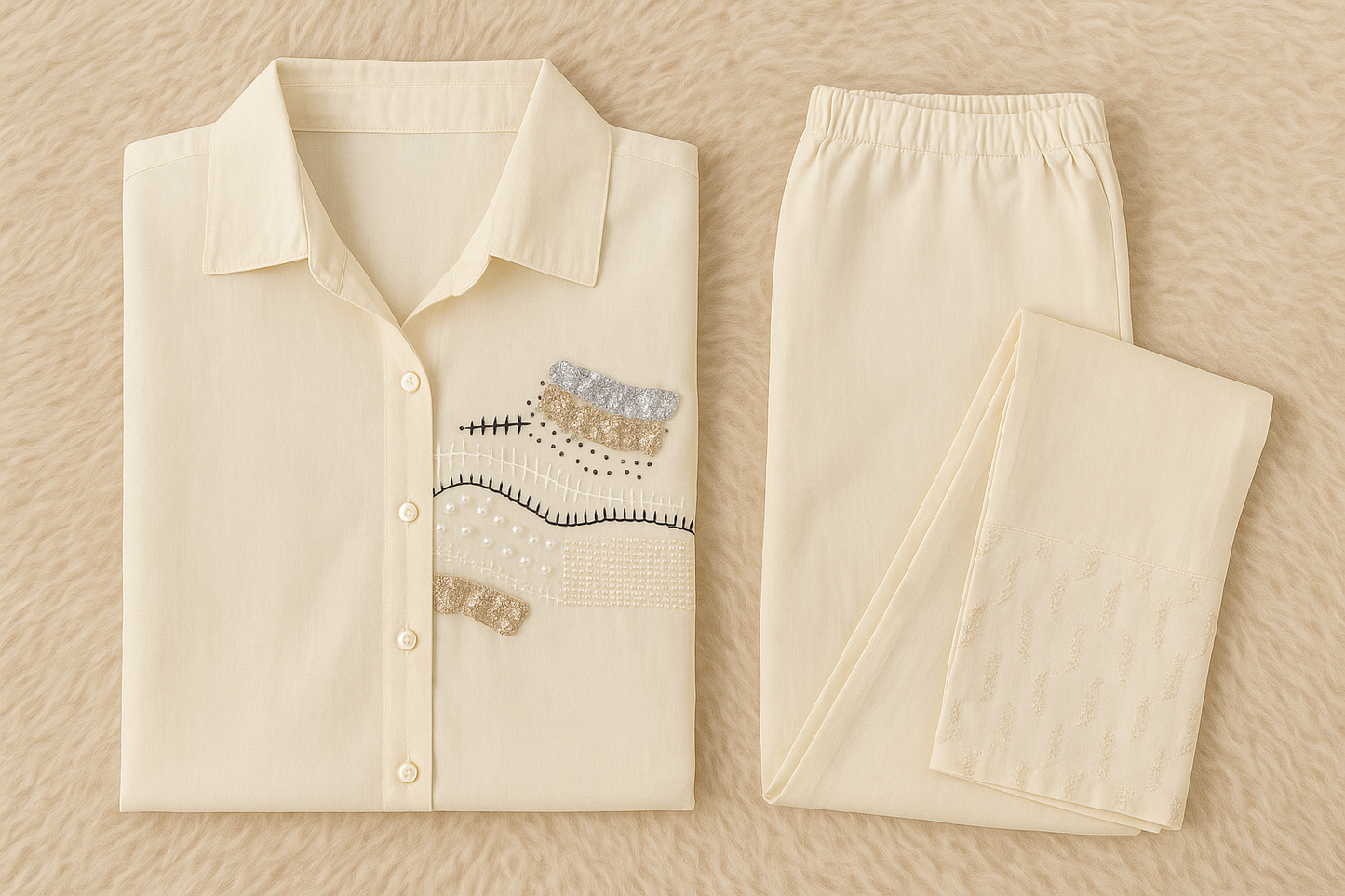 Elegant Pearl Detail Co-ord Set