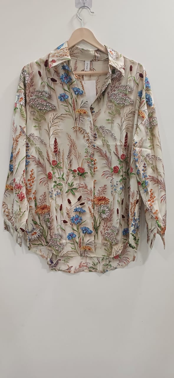 Botanical Print Georgette Women Shirt