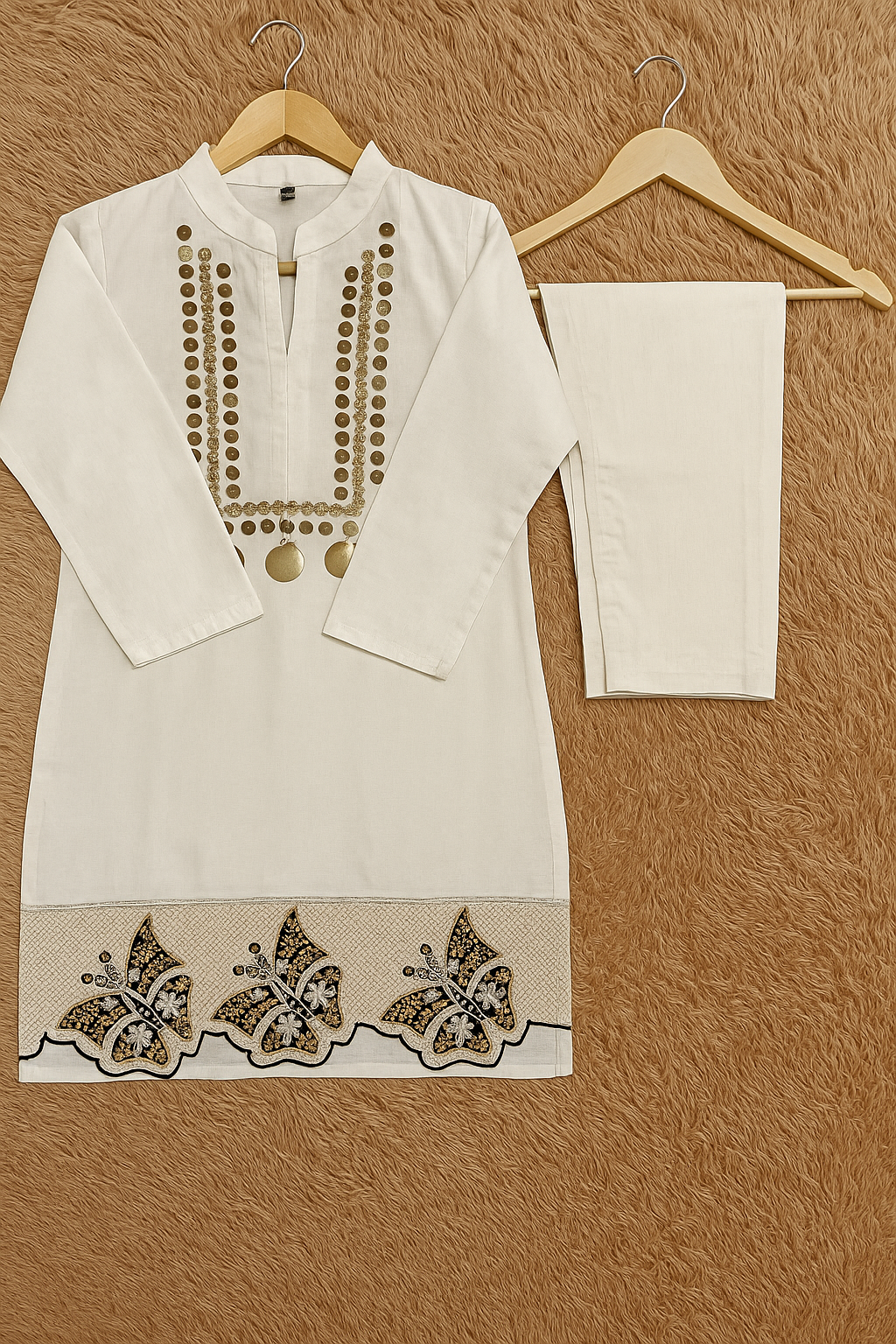 Mirror Embroidered Cotton Co-ord Set