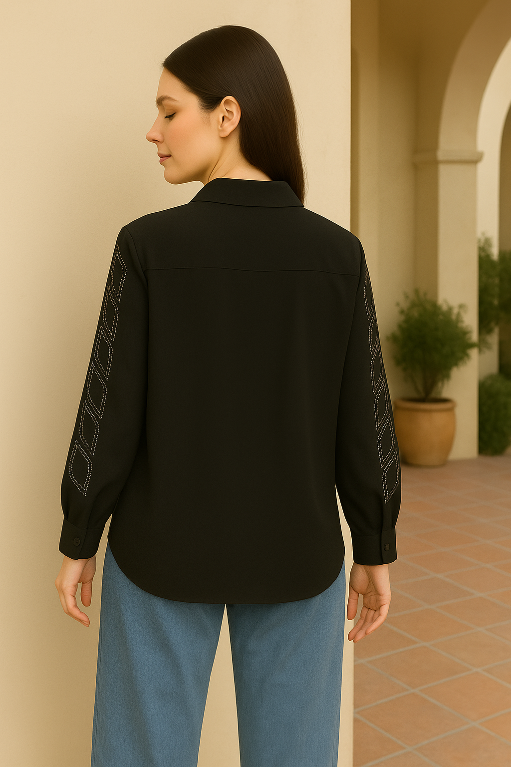 Swarovski Embellished Designer Shirt