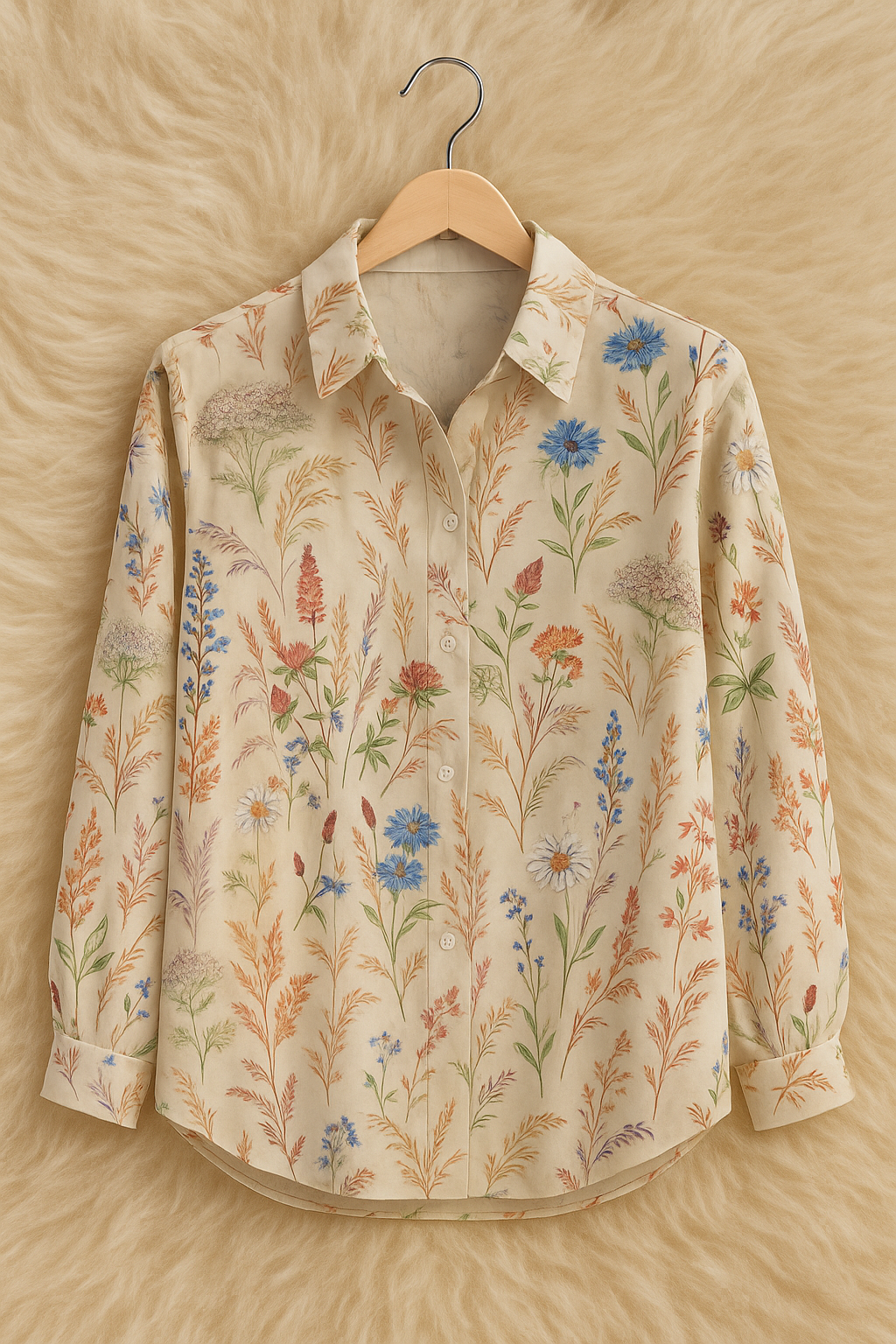 Botanical Print Georgette Women Shirt 3