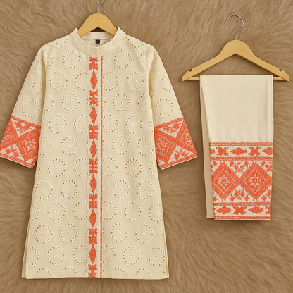 Embroidered Schiffli Cotton Coord Set 3