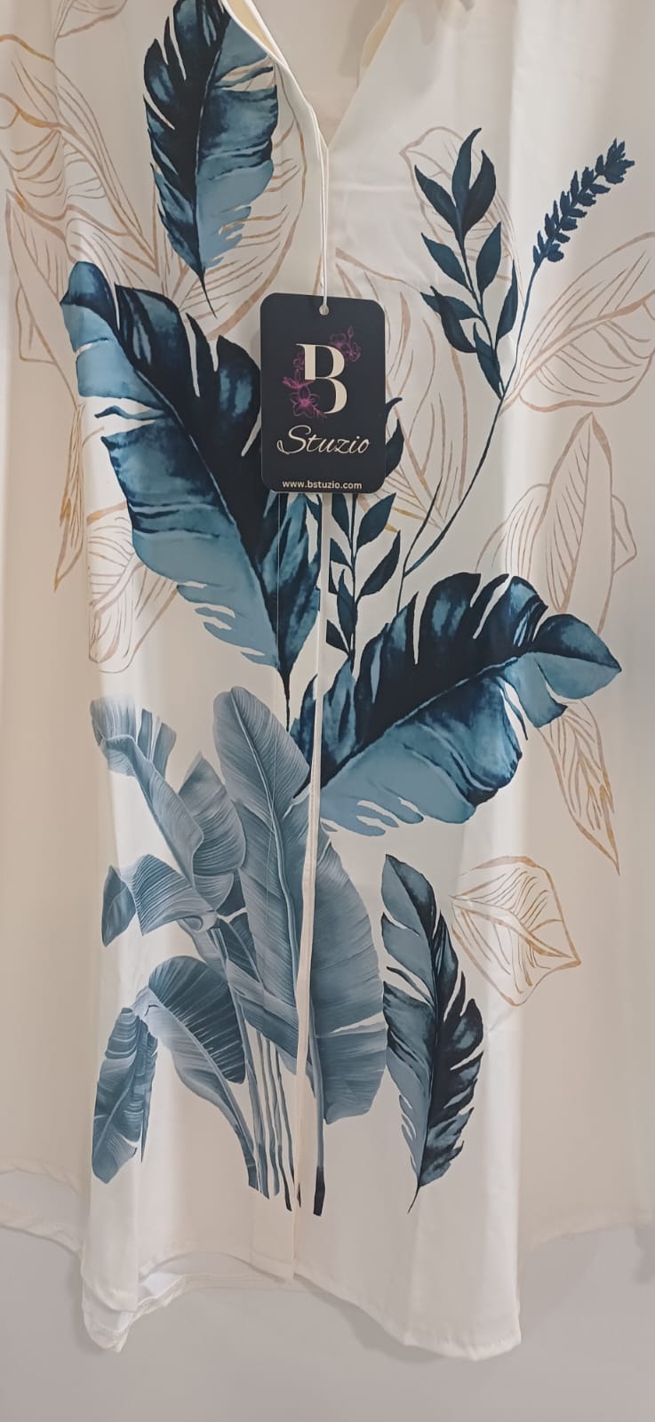 Tropical Leaf Print Plus Size Georgette Shirt